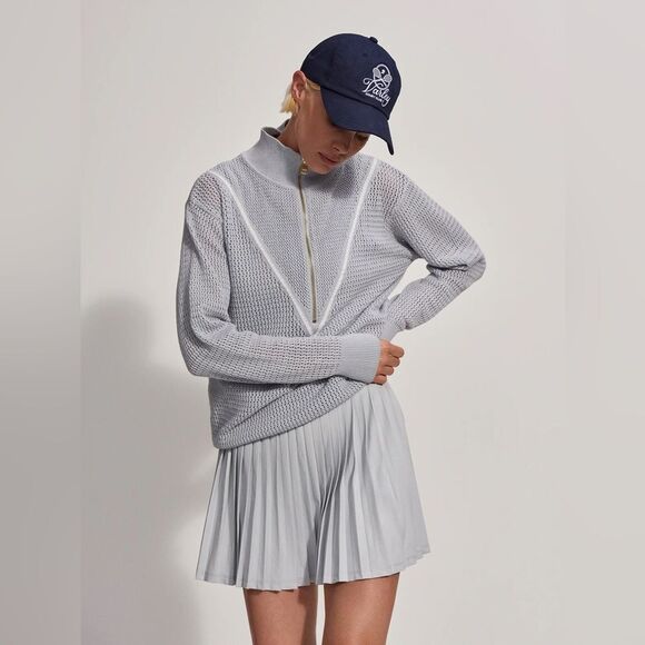 VARLEY Calva Knit polo sweater in “Pearl Blue” - Picture 5 of 14